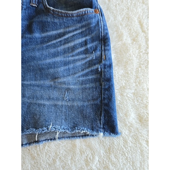 Madewell High-Rise Denim Shorts in Glenoaks Wash Rough Hem Cutoff Size 27 - Picture 4 of 16